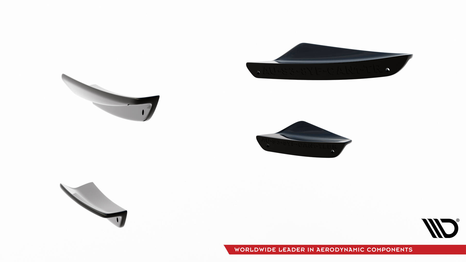 FRONT BUMPER WINGS (CANARDS) SUITABLE FOR AUDI A3 S-LINE SEDAN / S3 SEDAN 8Y FACELIFT – MAXTON DESIGN - 2