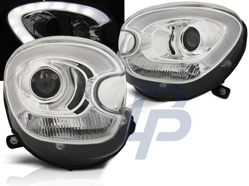 HEADLIGHTS BMW MINI (COOPER) R60 COUNTRYMAN 10-14 TUBE LIGHT CHROME - 4