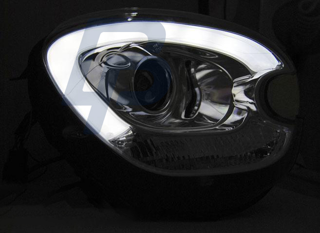 HEADLIGHTS BMW MINI (COOPER) R60 COUNTRYMAN 10-14 TUBE LIGHT CHROME - 2