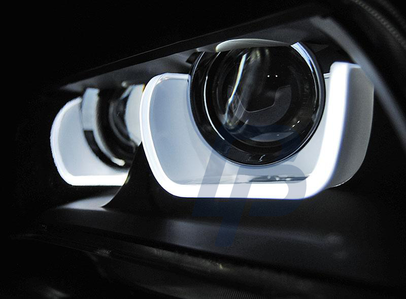 STRÅLKASTARE BMW X1 E84 08.12-01.14 TUBE LIGHT SVARTA - 3