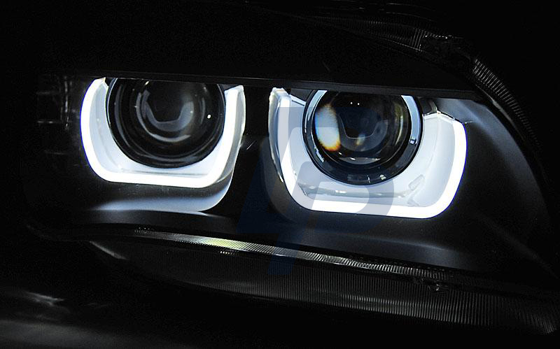 STRÅLKASTARE BMW X1 E84 08.12-01.14 TUBE LIGHT SVARTA - 4