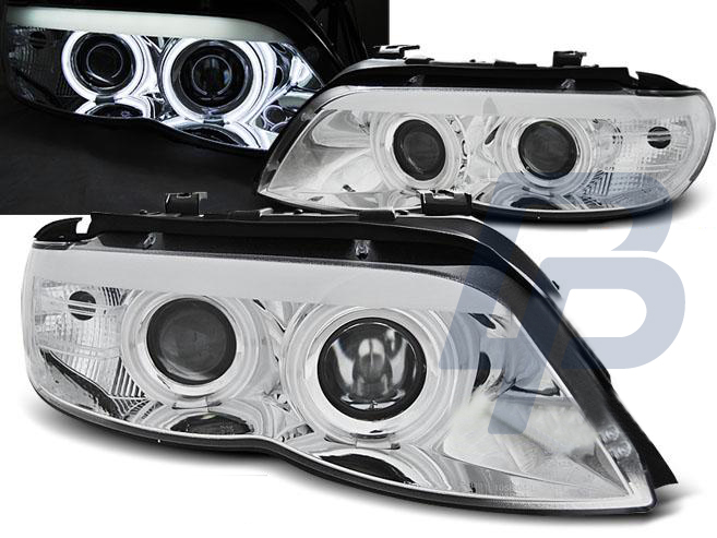 HEADLIGHTS BMW X5 E53 11.03-06 CHROME CCFL XENON - 2