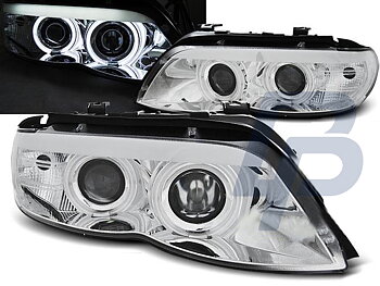 HEADLIGHTS BMW X5 E53 11.03-06 CHROME CCFL XENON