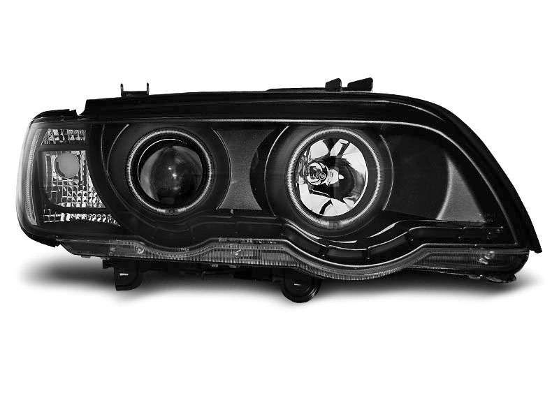 STRÅLKASTARE BMW X5 E53 09.99-10.03 ANGEL EYES SVARTA