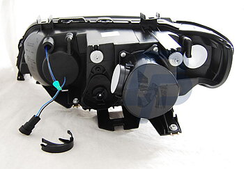 HEADLIGHTS BMW X5 E53 09.99-10.03 ANGEL EYES BLACK