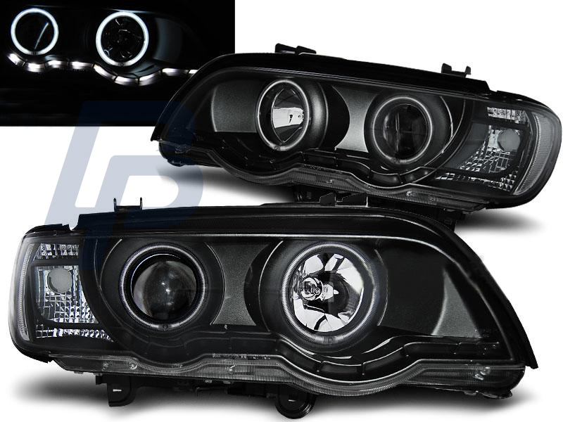 STRÅLKASTARE BMW X5 E53 09.99-10.03 ANGEL EYES SVARTA - 3