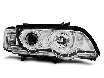 HEADLIGHTS BMW X5 E53 09.99-10.03 ANGEL EYES CHROME