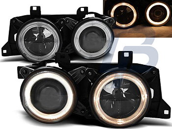 HEADLIGHTS BMW X5 E53 09.99-10.03 ANGEL EYES BLACK