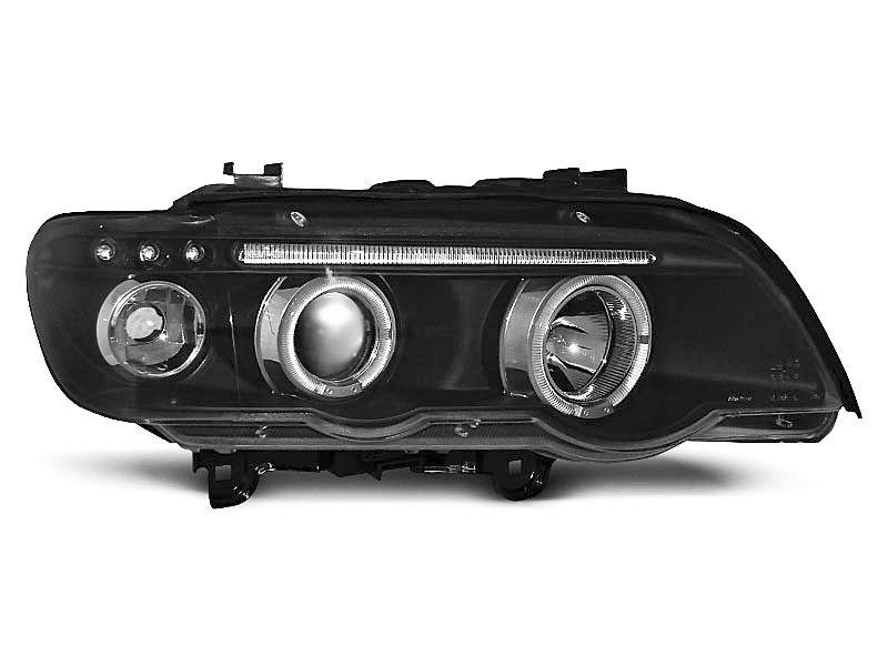 STRÅLKASTARE BMW X5 E53 09.99-10.03 ANGEL EYES SVARTA