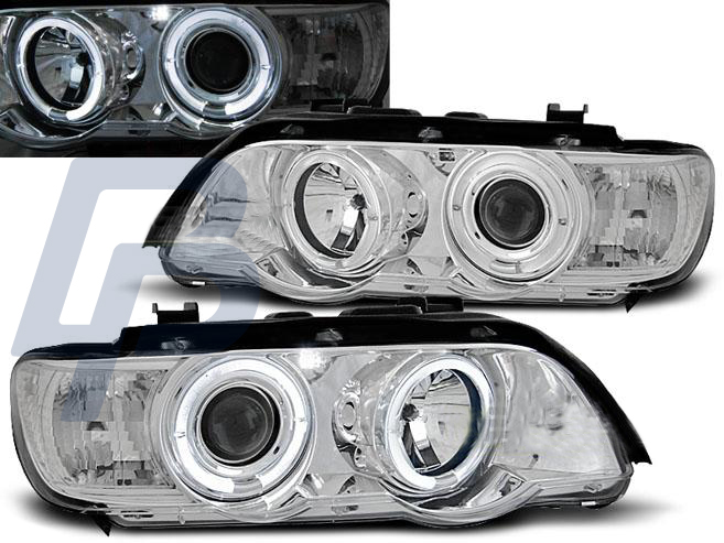 HEADLIGHTS BMW X5 E53 09.99-10.03 ANGEL EYES CHROME - 2