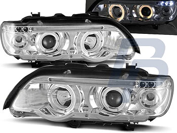 HEADLIGHTS BMW X5 E53 09.99-10.03 ANGEL EYES CHROME
