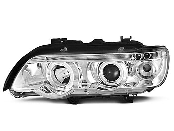 HEADLIGHTS BMW X5 E53 09.99-10.03 ANGEL EYES CHROME