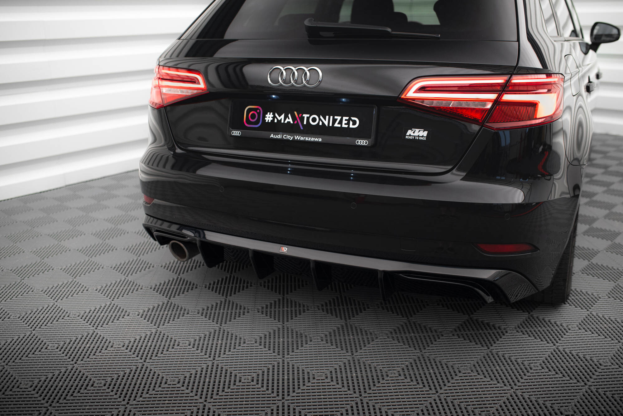 Rear Valance Audi A3 Sportback 8V Facelift (Version with one exhaust tip on single side) - 3