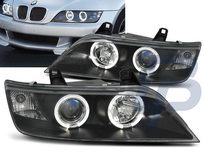 HEADLIGHTS BMW Z3 01.96-02 ANGEL EYES BLACK - 2