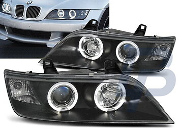STRÅLKASTARE BMW Z3 01.96-02 ANGEL EYES SVARTA