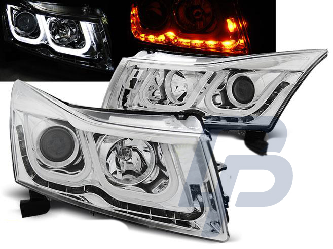 HEADLIGHTS CHEVROLET CRUZE 09-12 TUBE LIGHT CHROME - 3
