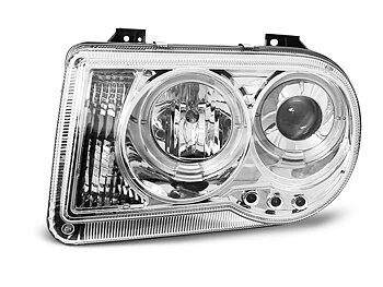 HEADLIGHTS CHRYSLER 300C 05-10 ANGEL EYES CHROME