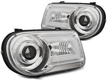HEADLIGHTS CHRYSLER 300C 05-10 CHROME TUBE LIGHT