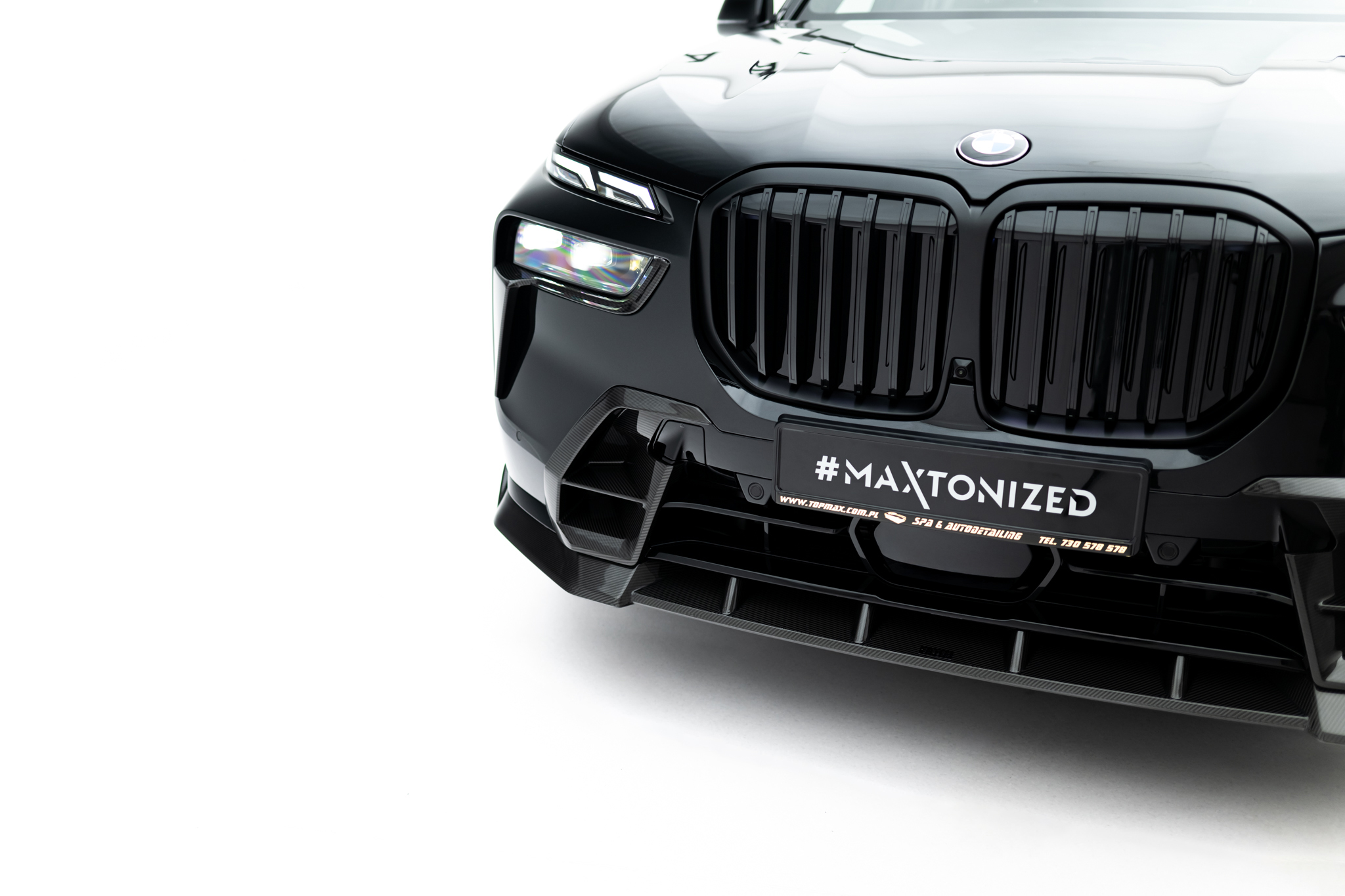 PREPREG CARBON FIBER FRONT SPLITTER SUITABLE FOR BMW X7 M-PACK G07 FACELIFT – MAXTON DESIGN - 5
