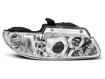 HEADLIGHTS CHRYSLER VOYAGER 96-02.01 ANGEL EYES CHROME
