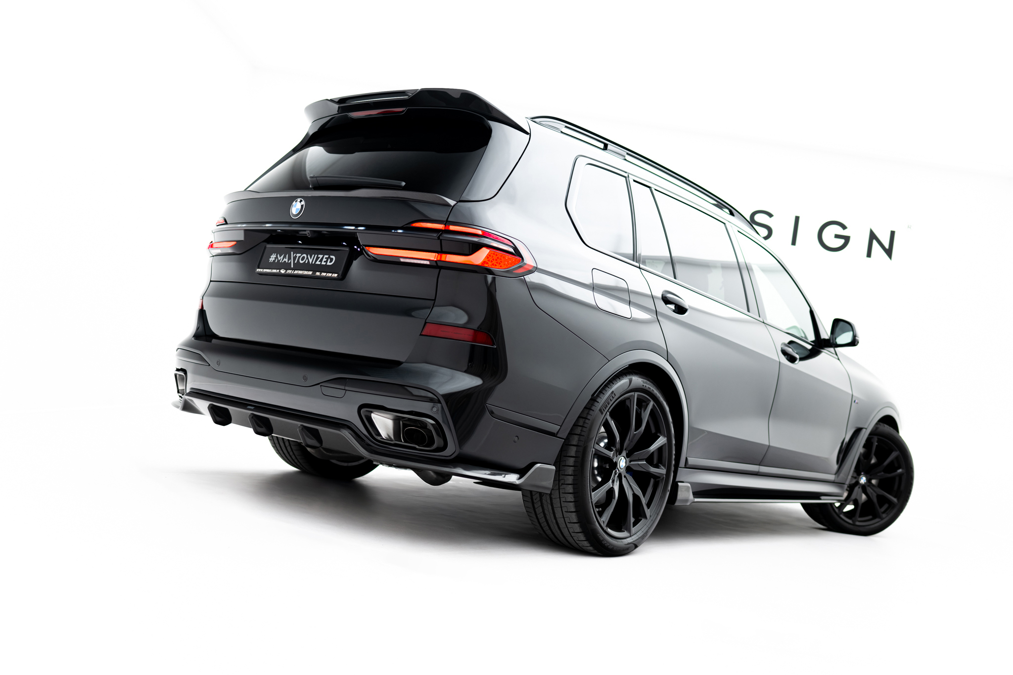 PREPREG CARBON FIBER REAR DIFFUSER SUITABLE FOR BMW X7 M-PACK G07 FACELIFT (VERSION WITHOUT TOWBAR) – MAXTON DESIGN - 4