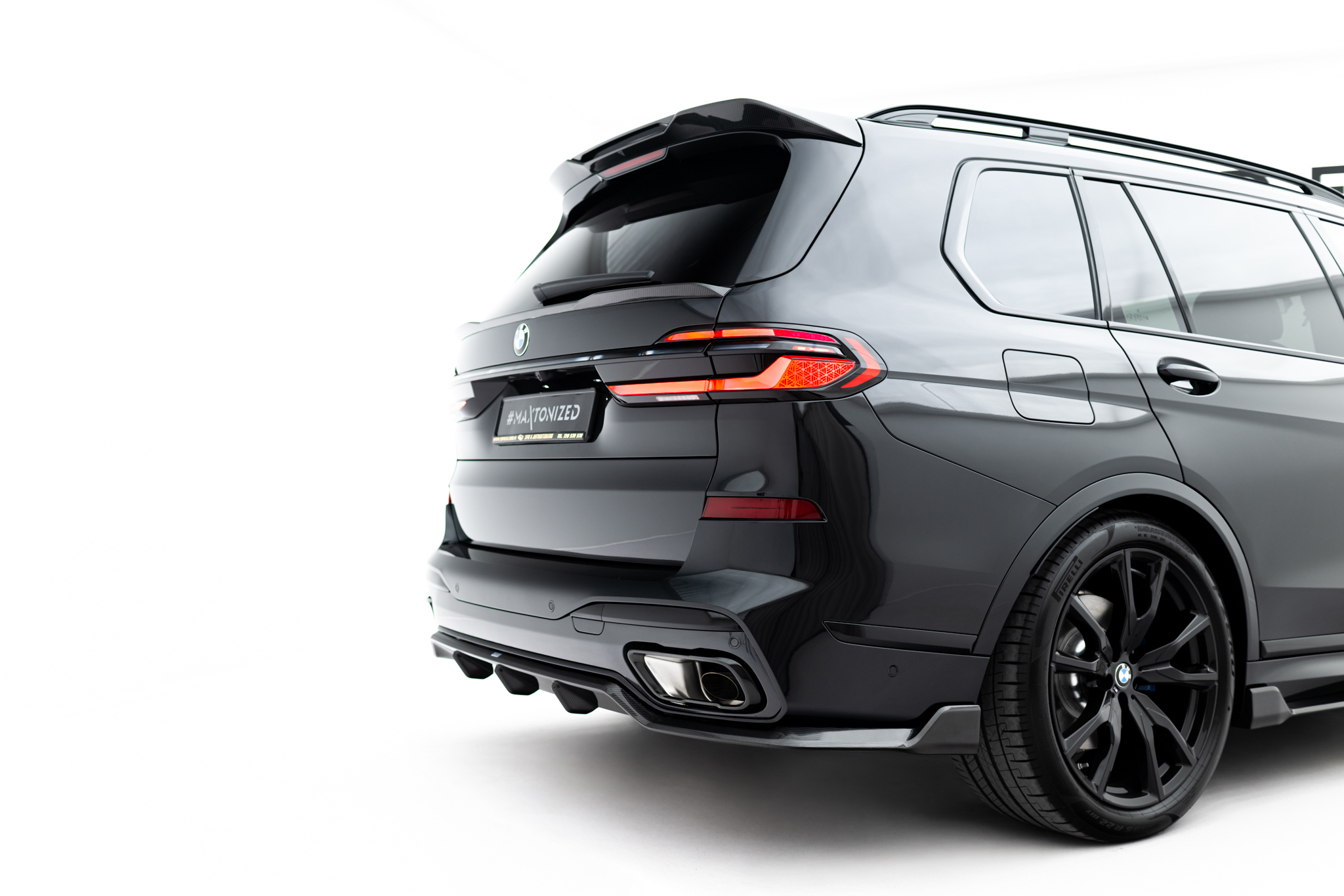 PREPREG CARBON FIBER REAR DIFFUSER SUITABLE FOR BMW X7 M-PACK G07 FACELIFT (VERSION WITHOUT TOWBAR) – MAXTON DESIGN - 6