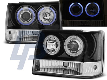 HEADLIGHTS CHRYSLER JEEP GRAND CHEROKEE 93-98 BLACK