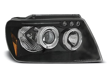 HEADLIGHTS CHRYSLER JEEP GRAND CHEROKEE 99-05.05 ANGEL EYES BLACK