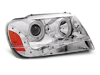 HEADLIGHTS CHRYSLER JEEP GRAND CHEROKEE 99-05.05 DAYLIGHT CHROME