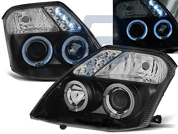 STRÅLKASTARE CITROEN C2 09.03-10 ANGEL EYES SVARTA