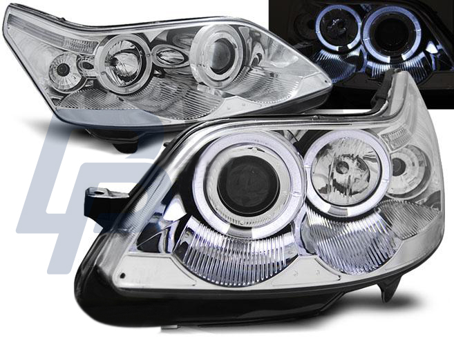 HEADLIGHTS CITROEN C4 04-10 ANGEL EYES CHROME - 2