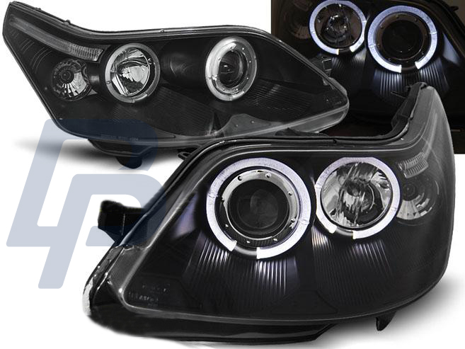 HEADLIGHTS CITROEN C4 04-10 ANGEL EYES BLACK - 3