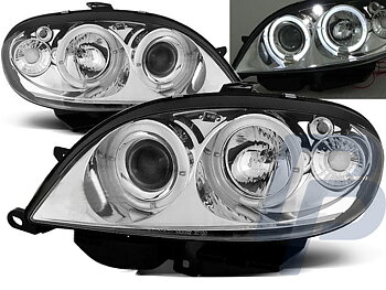 STRÅLKASTARE CITROEN SAXO 09.99-06.03 ANGEL EYES KROMADE