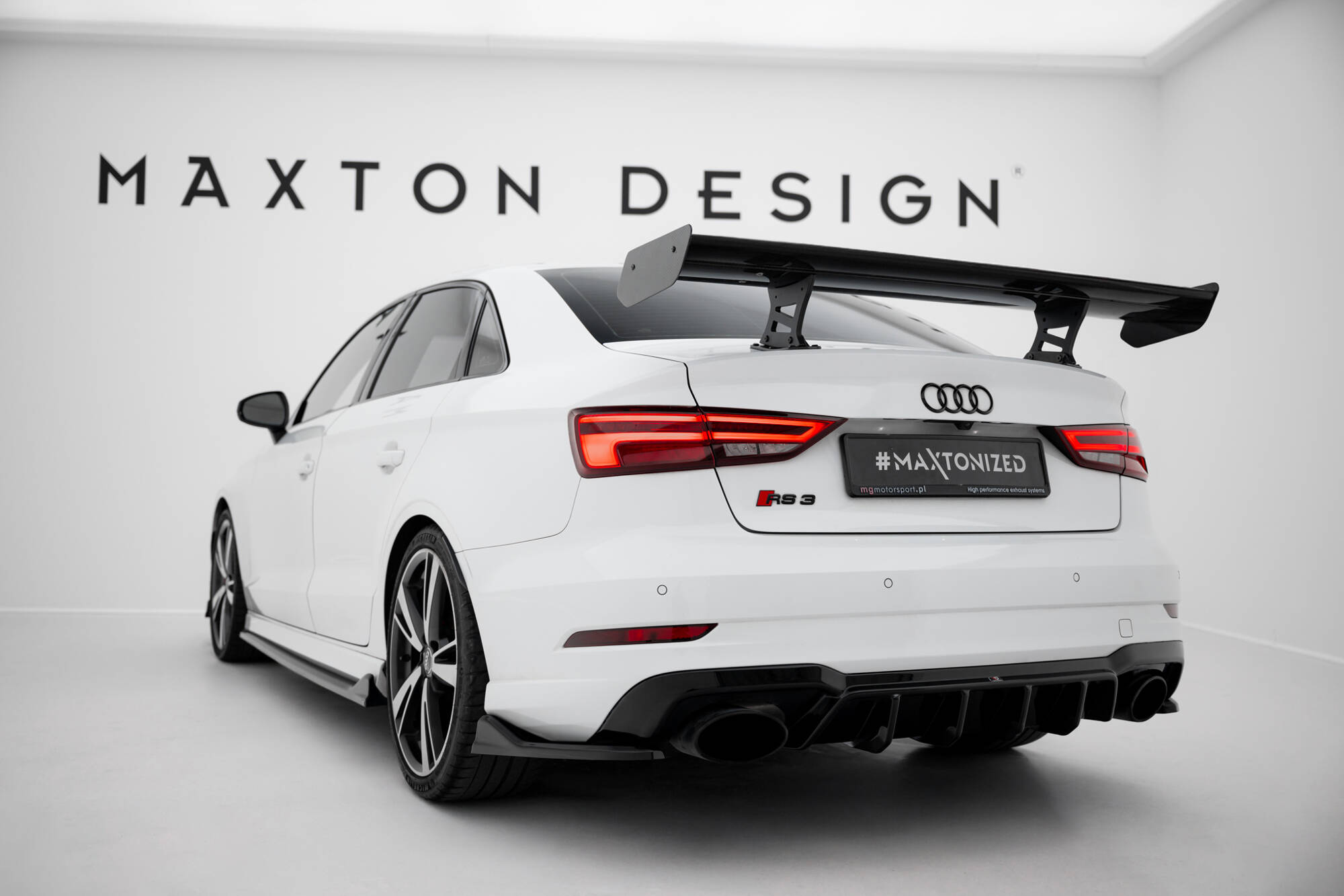 CARBON SPOILER WITH INTERNAL BRACKETS UPRIGHTS SUITABLE FOR AUDI A3 / A3 S-LINE / S3 / RS3 SEDAN 8V / 8V FACELIFT – MAXTON DESIGN - 4