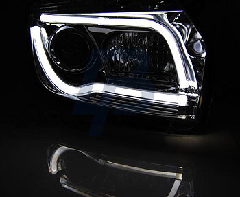 HEADLIGHTS DACIA DUSTER 04.10- CHROME TUBE LIGHT