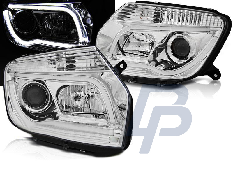 HEADLIGHTS DACIA DUSTER 04.10- CHROME TUBE LIGHT - 4