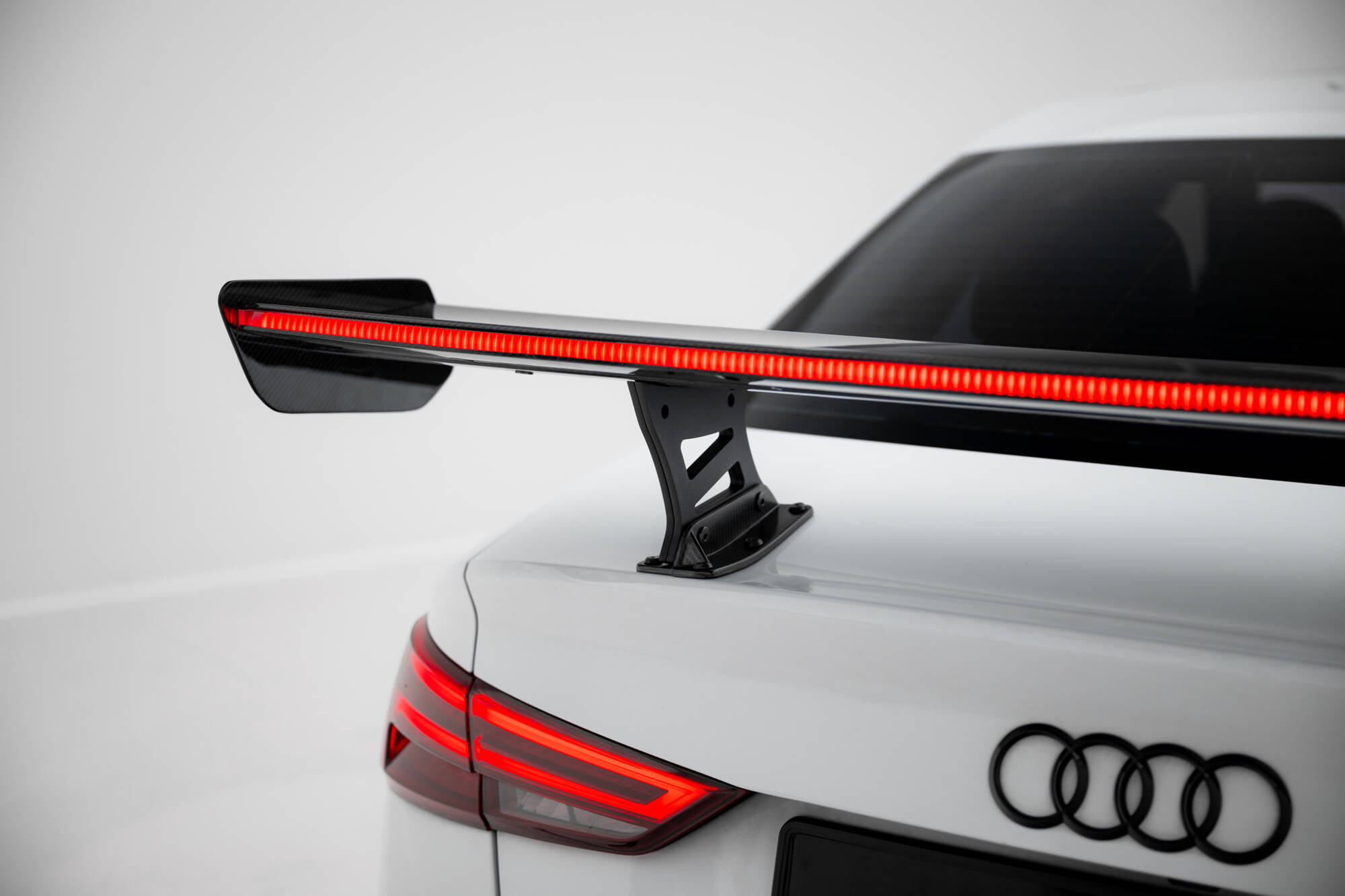 CARBON SPOILER WITH INTERNAL BRACKETS UPRIGHTS + LED SUITABLE FOR AUDI A3 / A3 S-LINE / S3 / RS3 SEDAN 8V / 8V FACELIFT – MAXTON DESIGN - 15