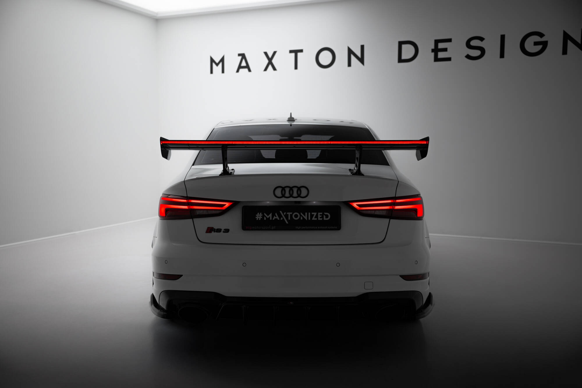 CARBON SPOILER WITH INTERNAL BRACKETS UPRIGHTS + LED SUITABLE FOR AUDI A3 / A3 S-LINE / S3 / RS3 SEDAN 8V / 8V FACELIFT – MAXTON DESIGN - 12