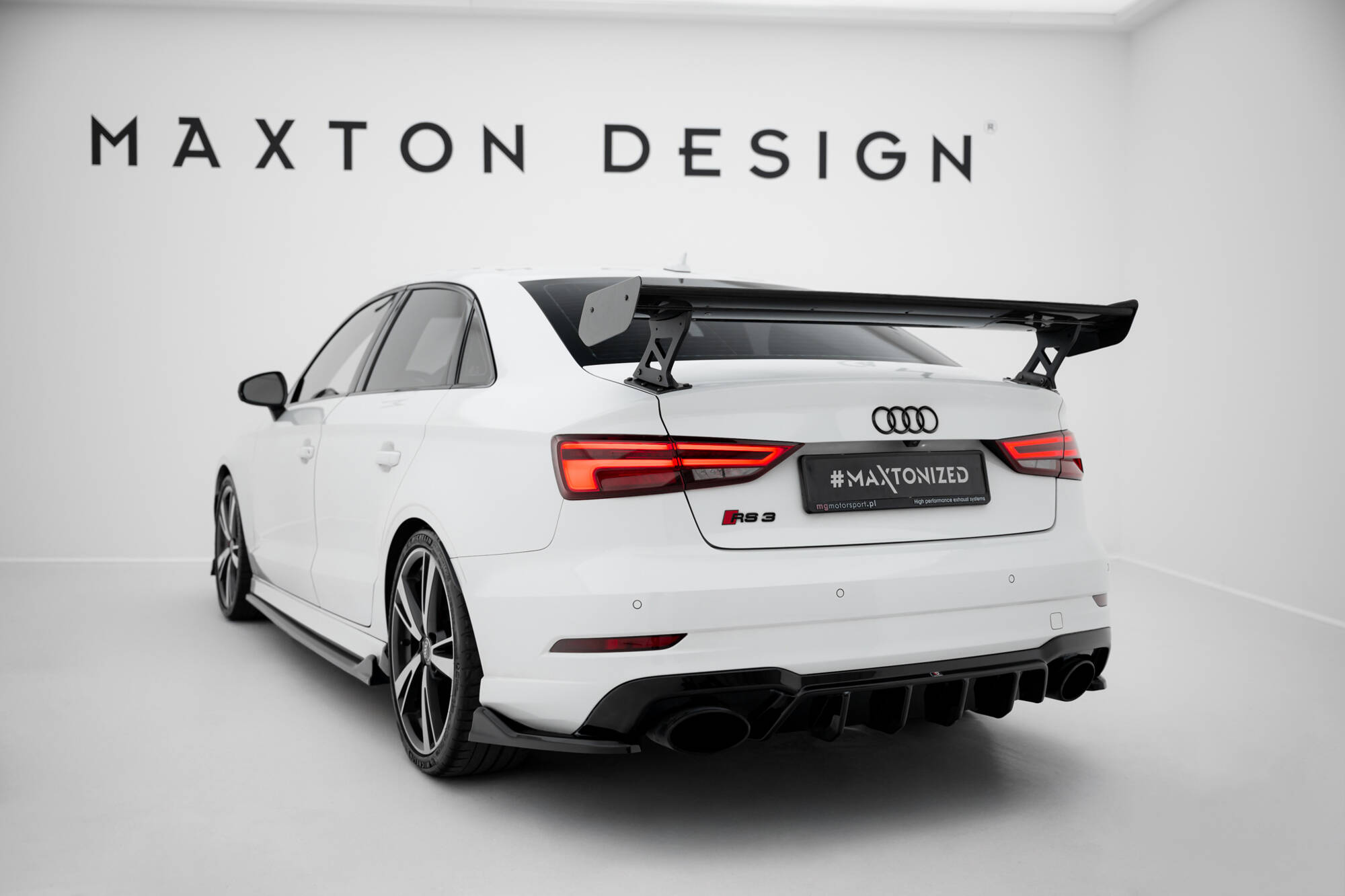 CARBON SPOILER WITH EXTERNAL BRACKETS UPRIGHTS SUITABLE FOR AUDI A3 / A3 S-LINE / S3 / RS3 SEDAN 8V / 8V FACELIFT – MAXTON DESIGN - 10