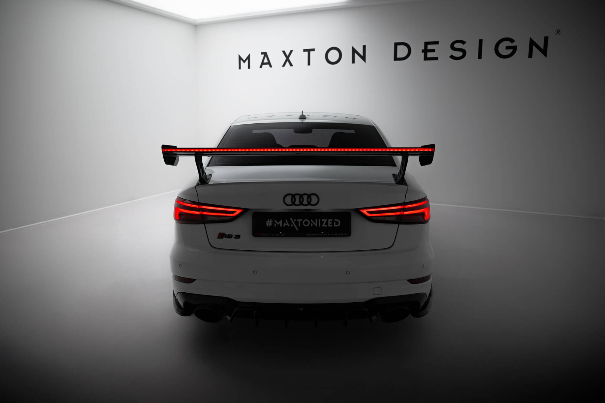 CARBON SPOILER WITH EXTERNAL BRACKETS UPRIGHTS + LED SUITABLE FOR AUDI A3 / A3 S-LINE / S3 / RS3 SEDAN 8V / 8V FACELIFT – MAXTON DESIGN - 16