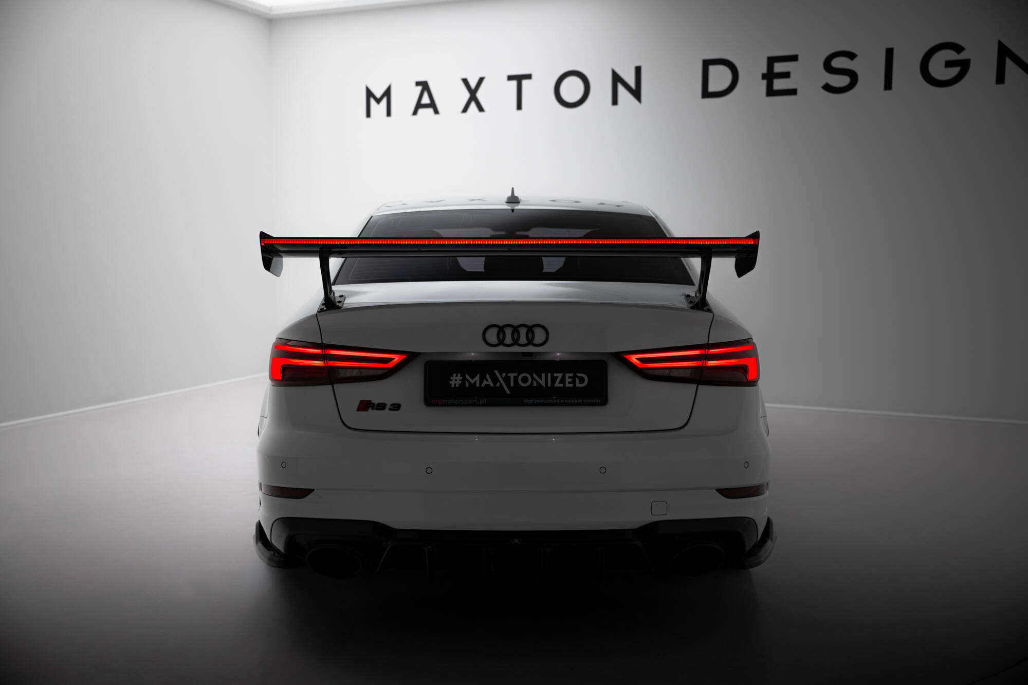CARBON SPOILER WITH EXTERNAL BRACKETS UPRIGHTS + LED SUITABLE FOR AUDI A3 / A3 S-LINE / S3 / RS3 SEDAN 8V / 8V FACELIFT – MAXTON DESIGN - 15