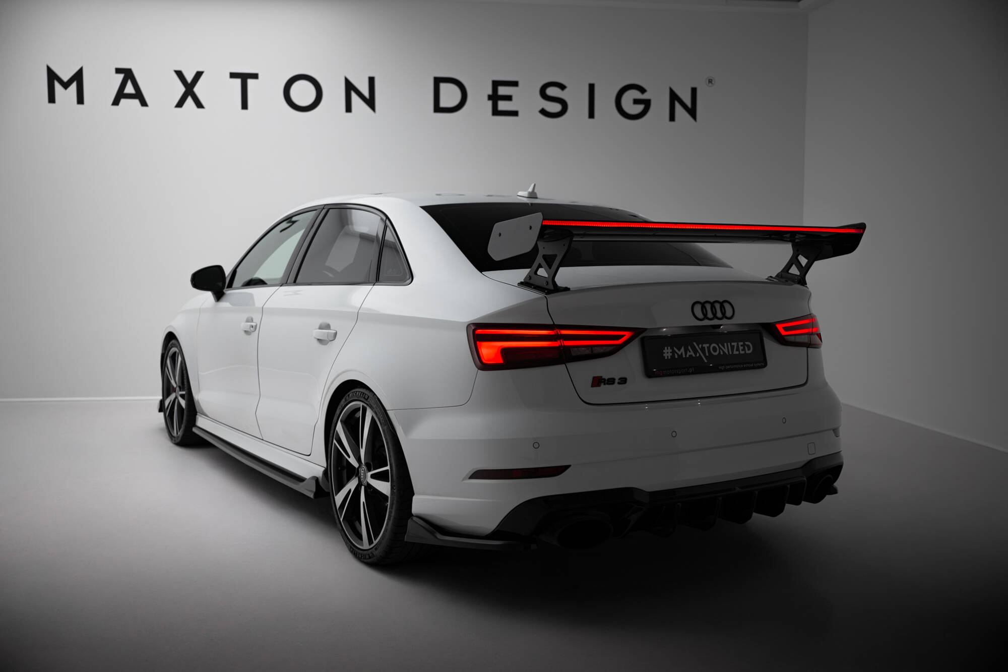 CARBON SPOILER WITH EXTERNAL BRACKETS UPRIGHTS + LED SUITABLE FOR AUDI A3 / A3 S-LINE / S3 / RS3 SEDAN 8V / 8V FACELIFT – MAXTON DESIGN - 13