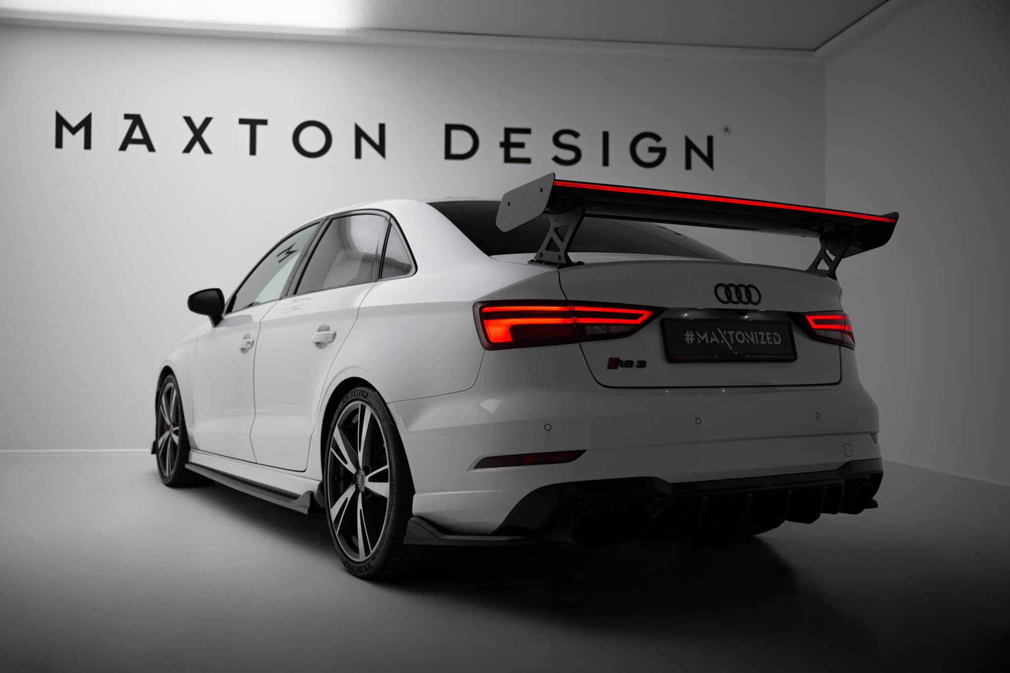 CARBON SPOILER WITH EXTERNAL BRACKETS UPRIGHTS + LED SUITABLE FOR AUDI A3 / A3 S-LINE / S3 / RS3 SEDAN 8V / 8V FACELIFT – MAXTON DESIGN - 17