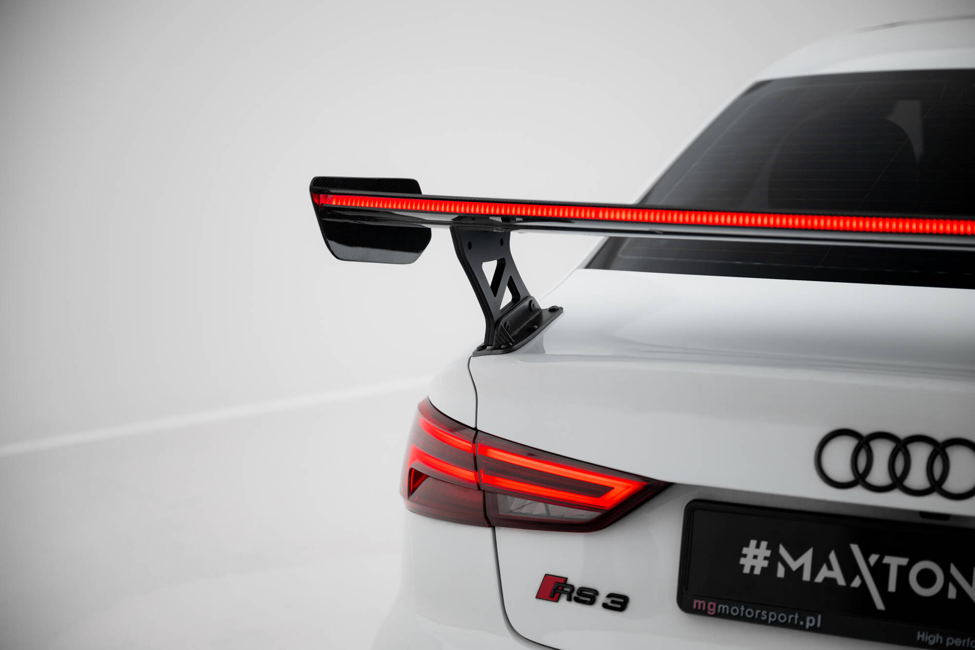 CARBON SPOILER WITH EXTERNAL BRACKETS UPRIGHTS + LED SUITABLE FOR AUDI A3 / A3 S-LINE / S3 / RS3 SEDAN 8V / 8V FACELIFT – MAXTON DESIGN - 18