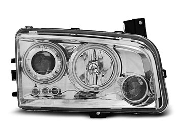 HEADLIGHTS DODGE CHARGER LX 06-10 ANGEL EYES CCFL CHROME