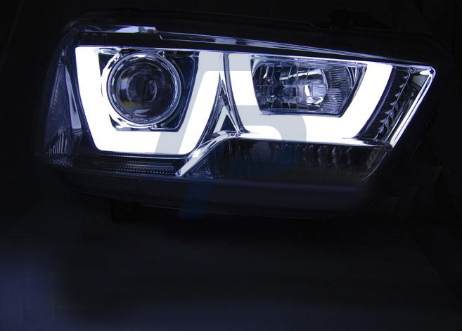 HEADLIGHTS DODGE CHARGER LX II 11-15 TUBE LIGHT CHROME - 4