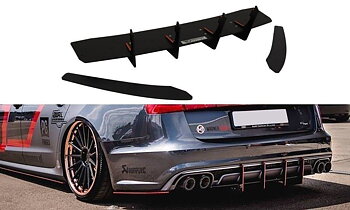 Rear Diffuser & Rear Side Splitters Audi S6 C7 Facelift