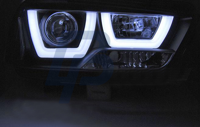 HEADLIGHTS DODGE CHARGER LX II 11-15 TUBE LIGHT BLACK - 2