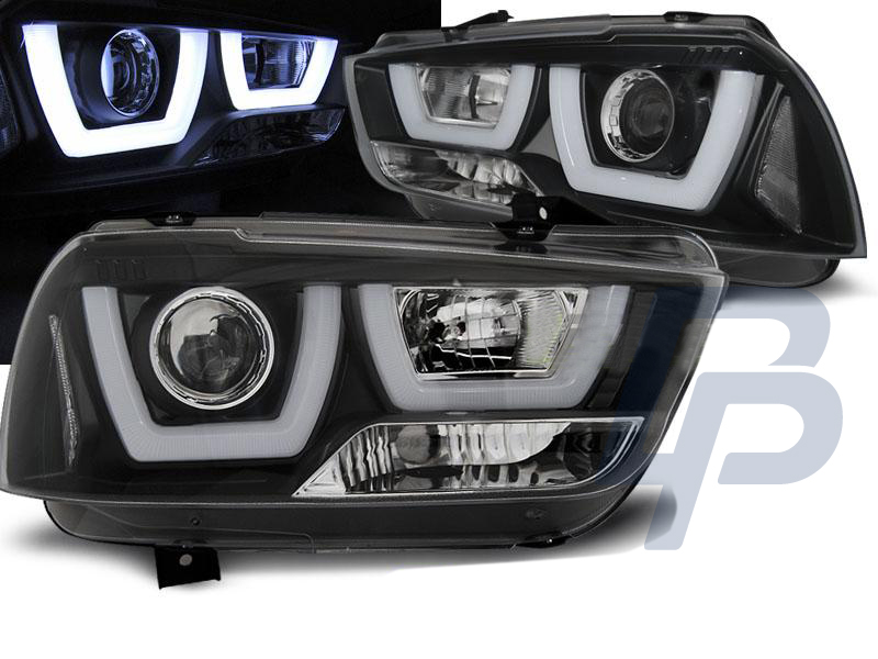 HEADLIGHTS DODGE CHARGER LX II 11-15 TUBE LIGHT BLACK - 6
