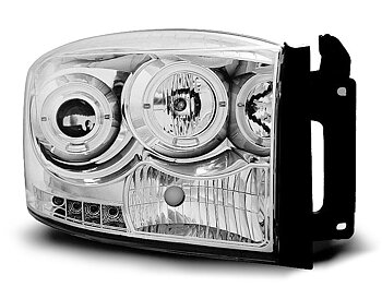 HEADLIGHTS DODGE RAM 06-08 ANGEL EYES CHROME